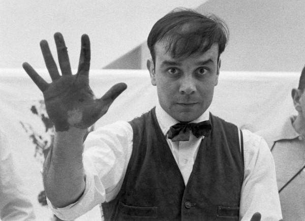 Portrait of Yves Klein during the film shooting of Peter Morley "The Heartbeat of France"