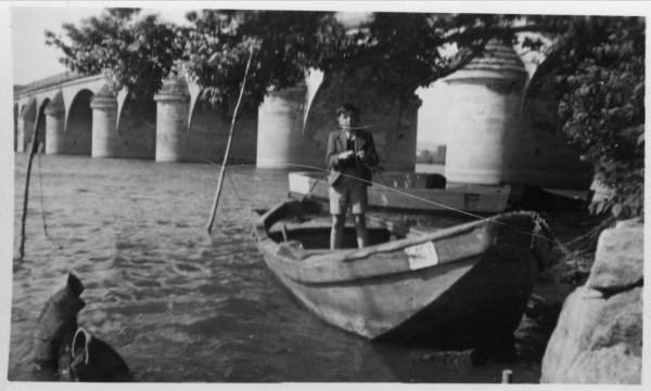 Yves Klein as a child fishing