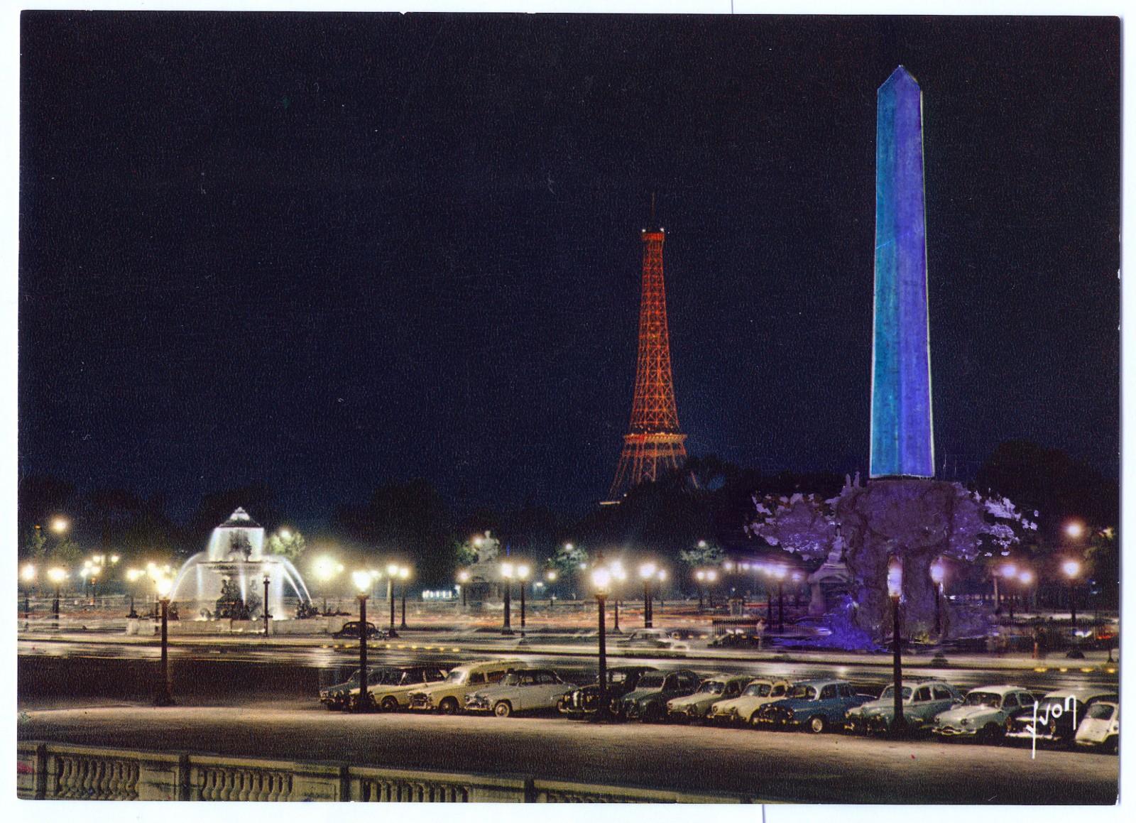 Project of blue lighting of the Obelisk, Place de la Concorde, Paris