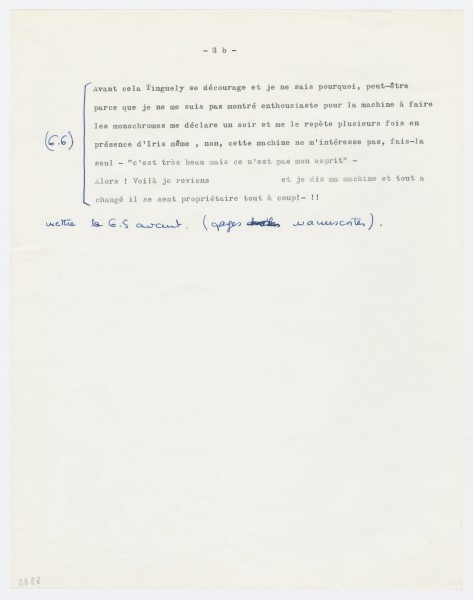 Yves Klein, Report on the exhibition "Pure Speed and Monochrome Stability" at Iris Clert, in collaboration with Jean Tinguely