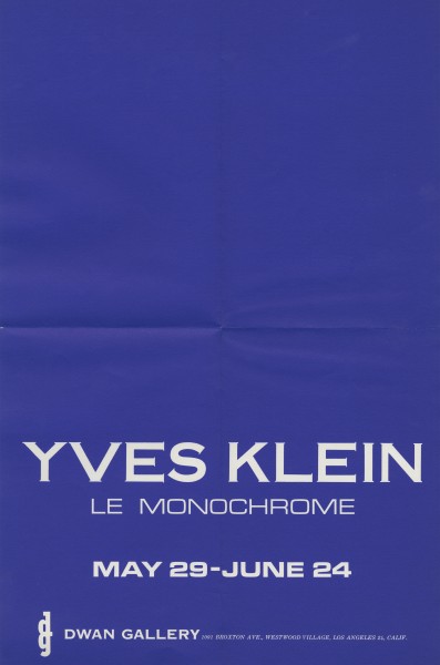 Poster of the exhibition "Yves Klein le Monochrome"