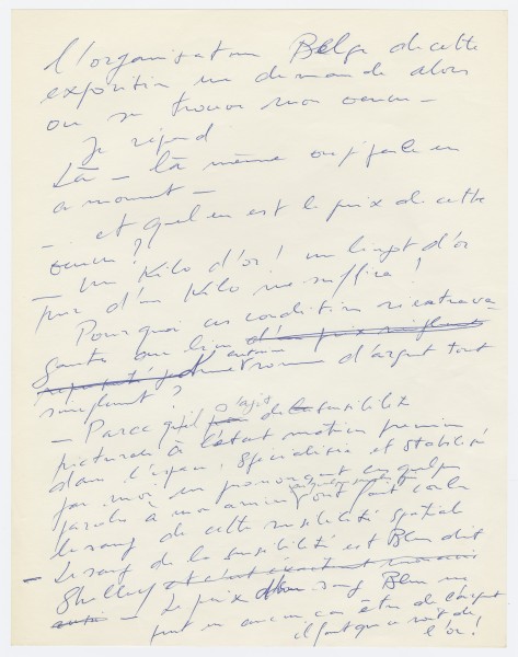 Yves Klein, texte écrit après l'exposition Motion in Vision / Vision in Motion à Hessenhuis