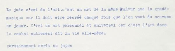 "Le Judo c'est de l'art..."