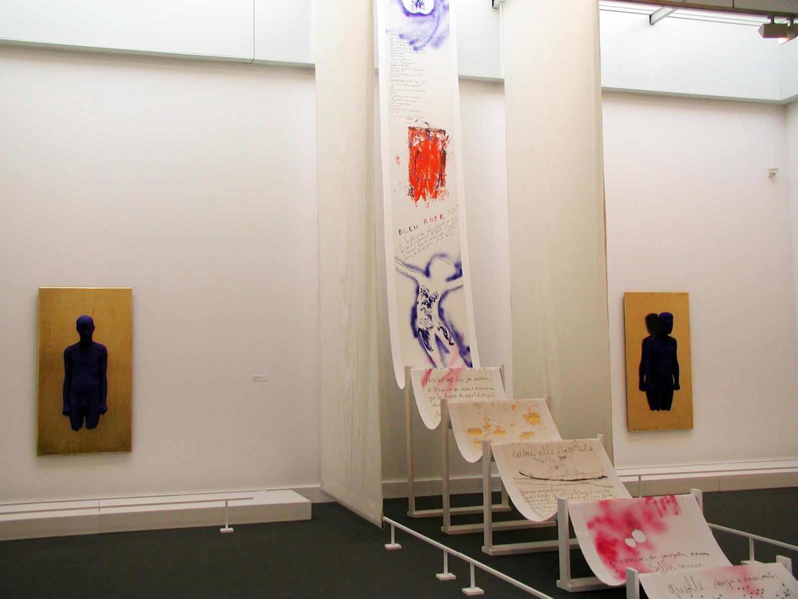 View of the exhibition, "Yves Klein, "La vita, la vita stessa che é l'arte assoluta", Museo Pecci, 2000