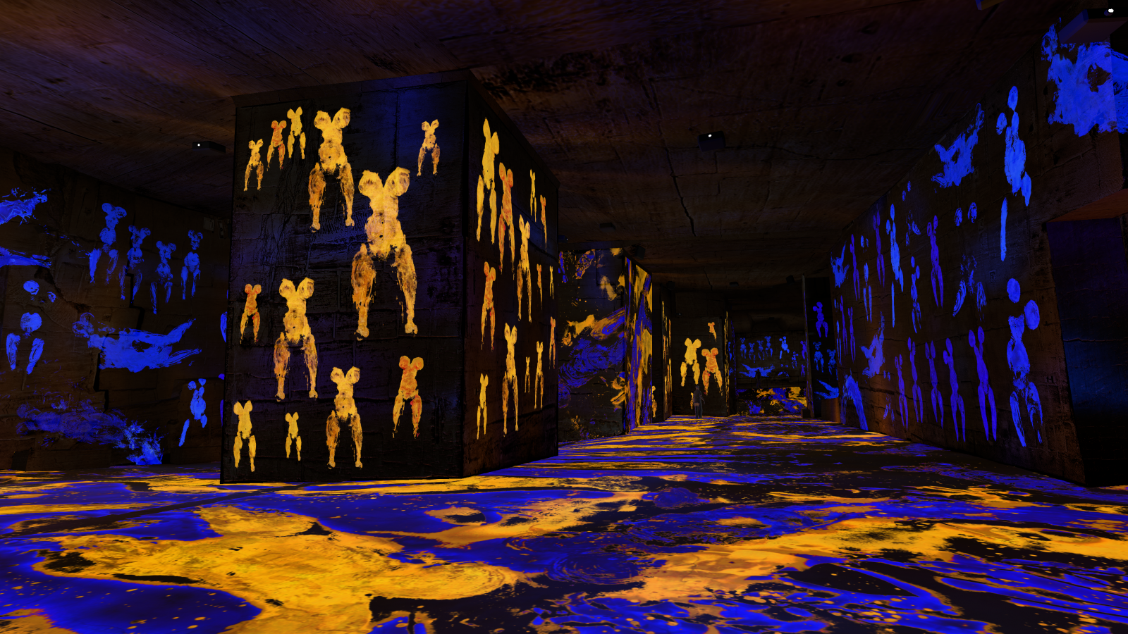 Vue de l'exposition immersive "L'infini bleu"