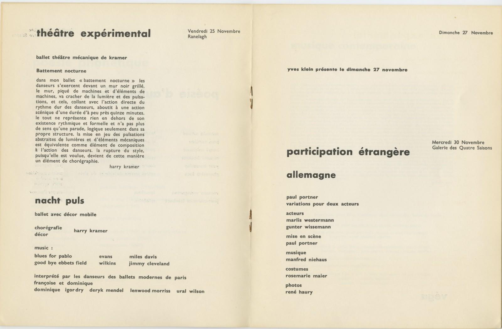 Catalogue du "Festival d'art d'avant-garde", Porte de Versailles, Paris, 1960