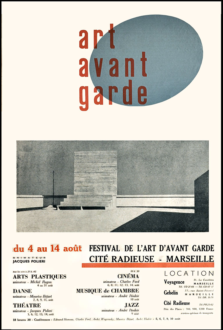 Poster of the "Festival de l'art d'avant-garde », Cité Radieuse, Marseille, 1956