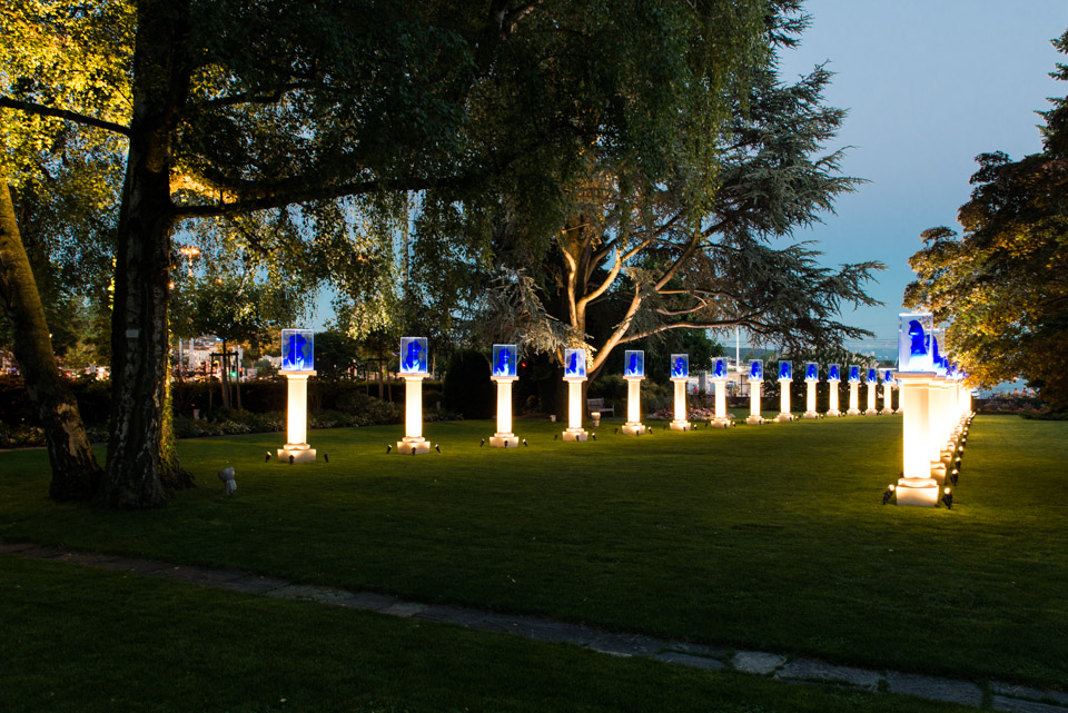 View of the exhibition, "Art in the Park", Hotel Baur au Lac, 2014