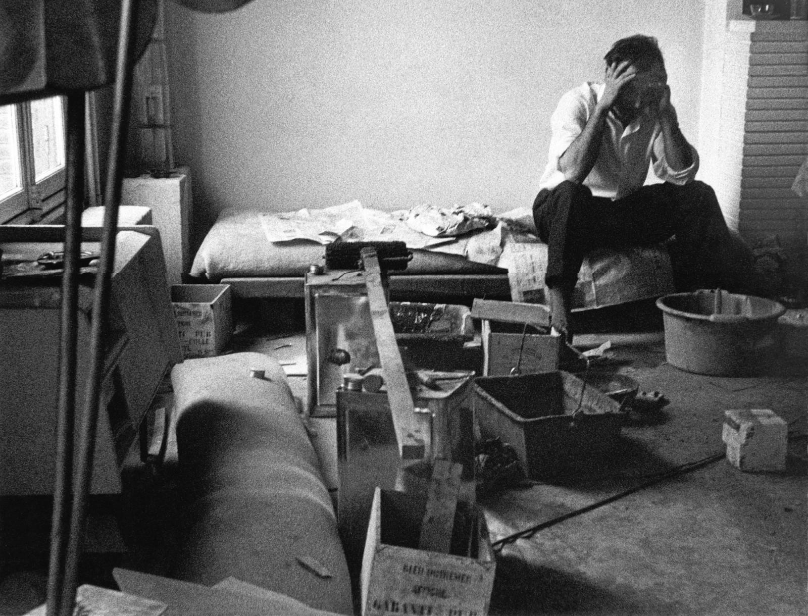 Yves Klein in his studio