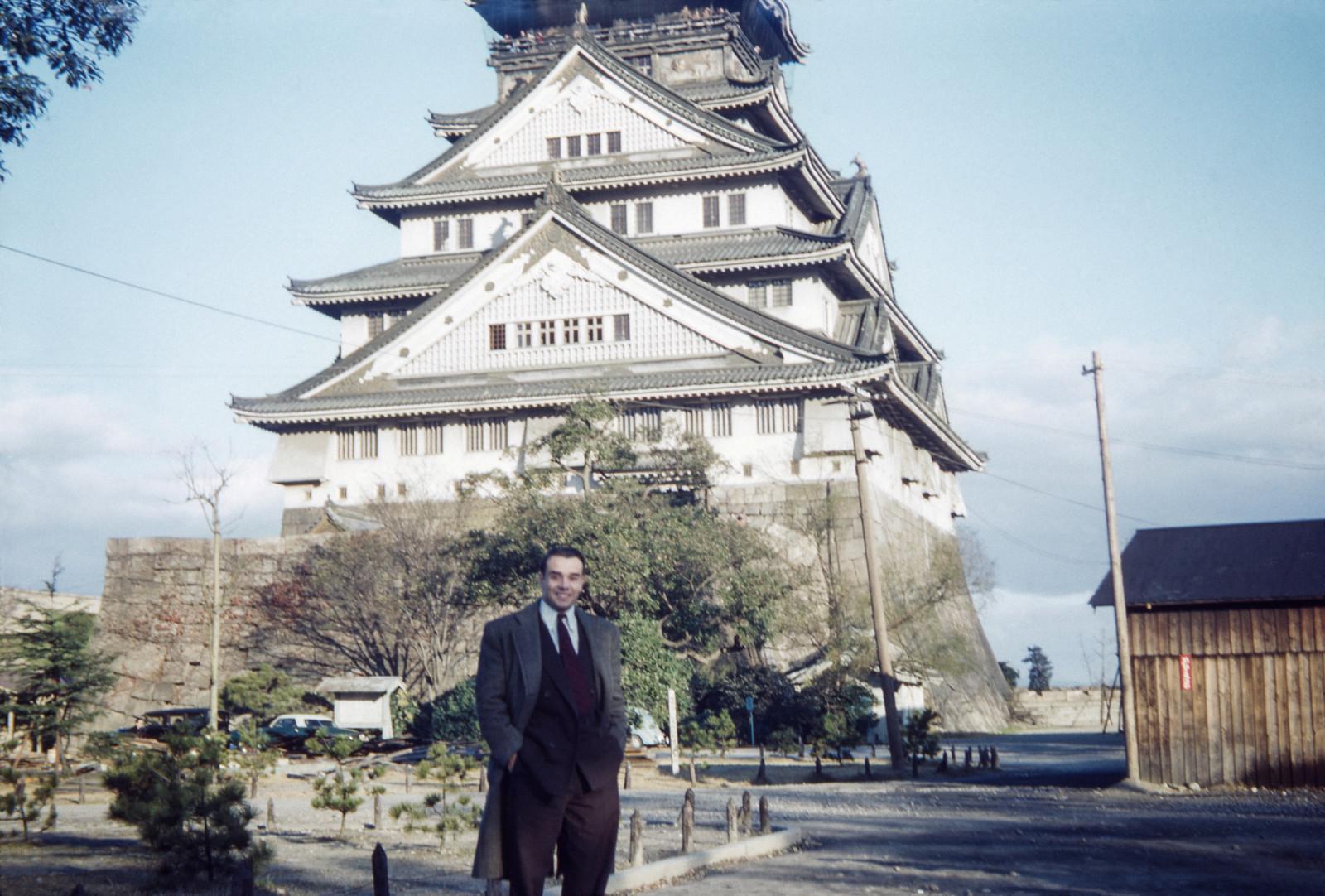 Yves Klein in front of Osaka Castle
