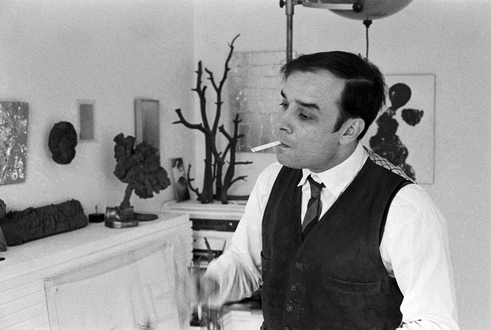 Yves Klein in his studio