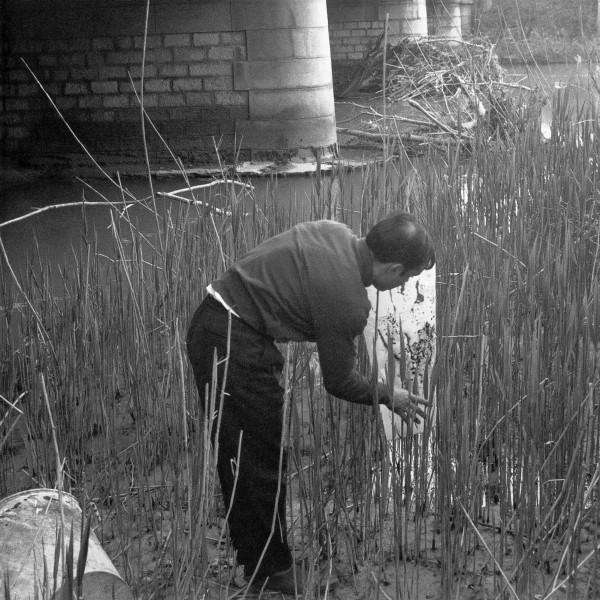 Yves Klein realizing a Cosmogony on the banks of the Loup River