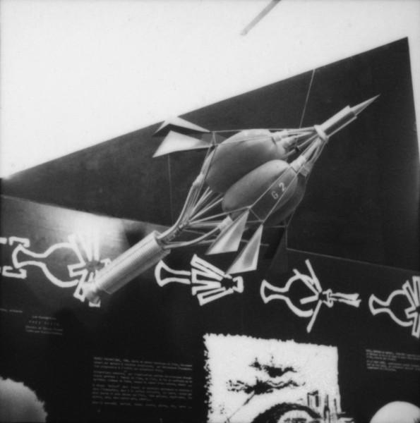 View of the exhibition "Antagonismes 2 : l'objet", Musée des arts décoratifs (Rocket Pneumatique [Pneumatic Rocket])