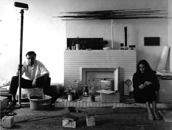 Portrait of Yves Klein and Rotraut in their apartment