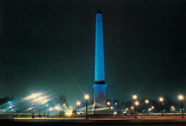 Illumination of the Obelisk of the Place de la Concorde in Paris