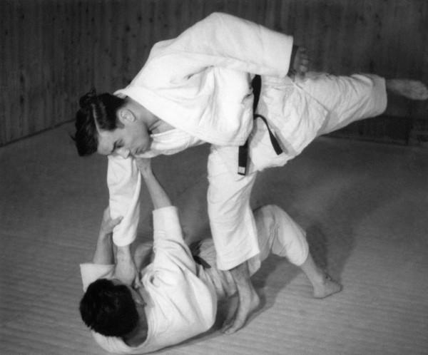 Master Sampei Asami and Yves Klein performing the Koshiki-no-kata, (Kata of Ancient Forms), dojo of Master Asami, Tokyo