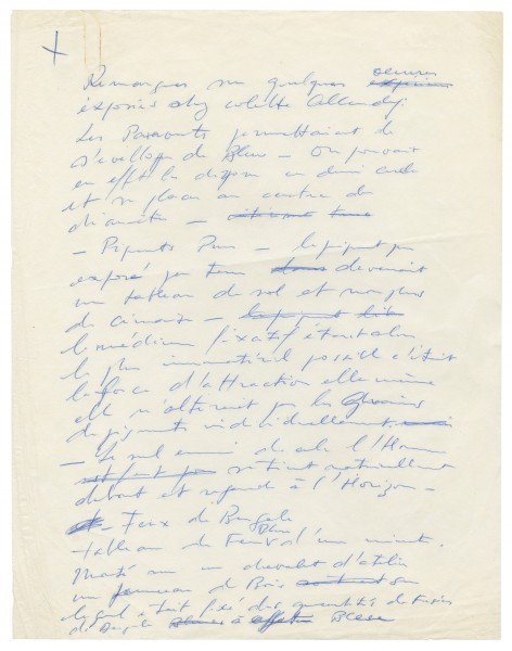 Yves Klein, Remarques sur quelques œuvres exposées à la galerie Colette Allendy