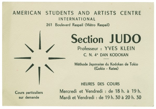 Yves Klein business card